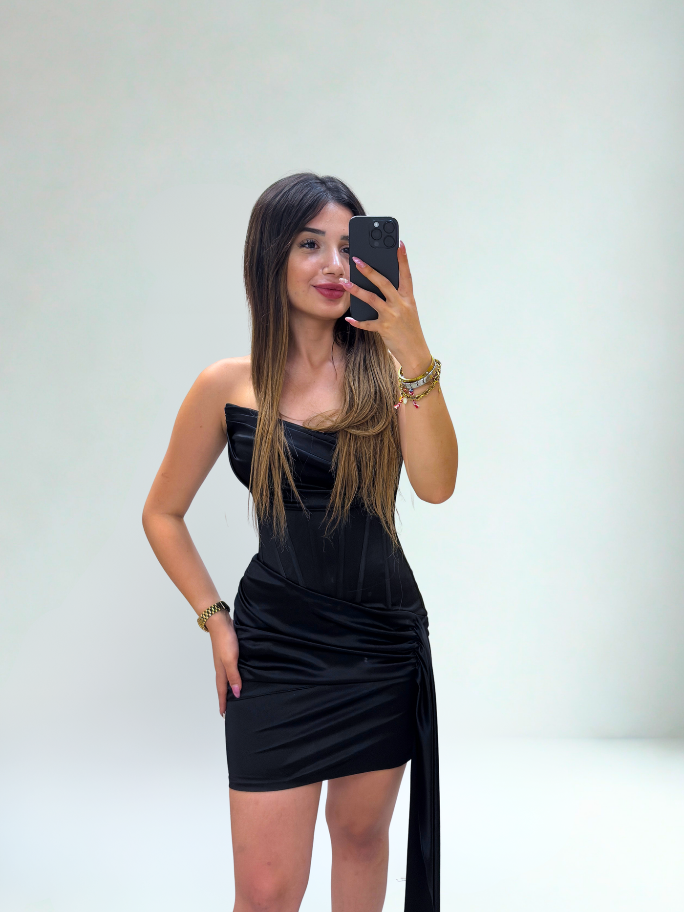 ELSA KISA SATEN ELBİSE