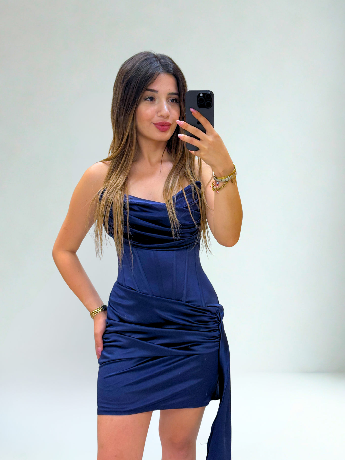 ELSA KISA SATEN ELBİSE