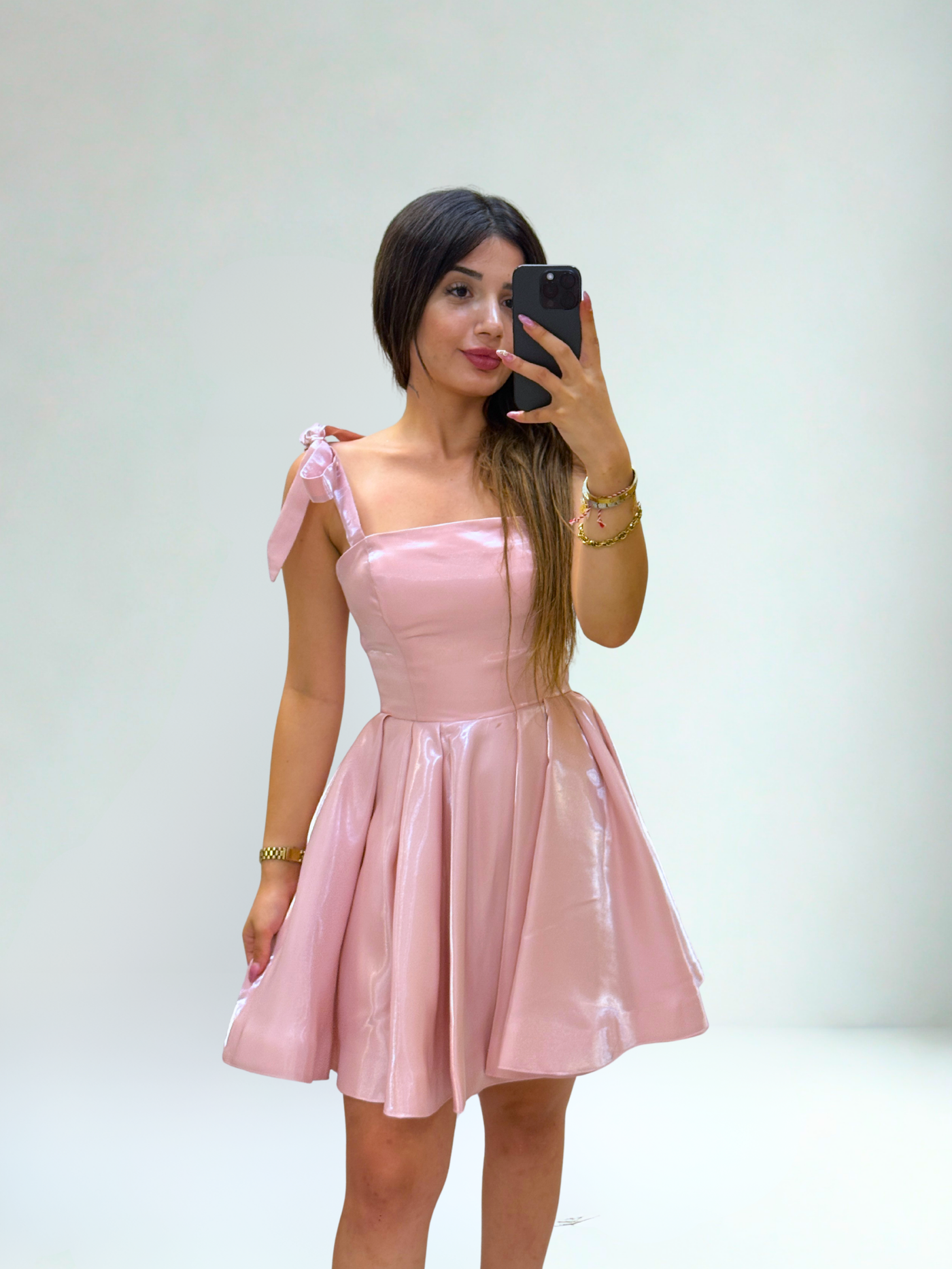 MAYA SATEN MİNİ ELBİSE