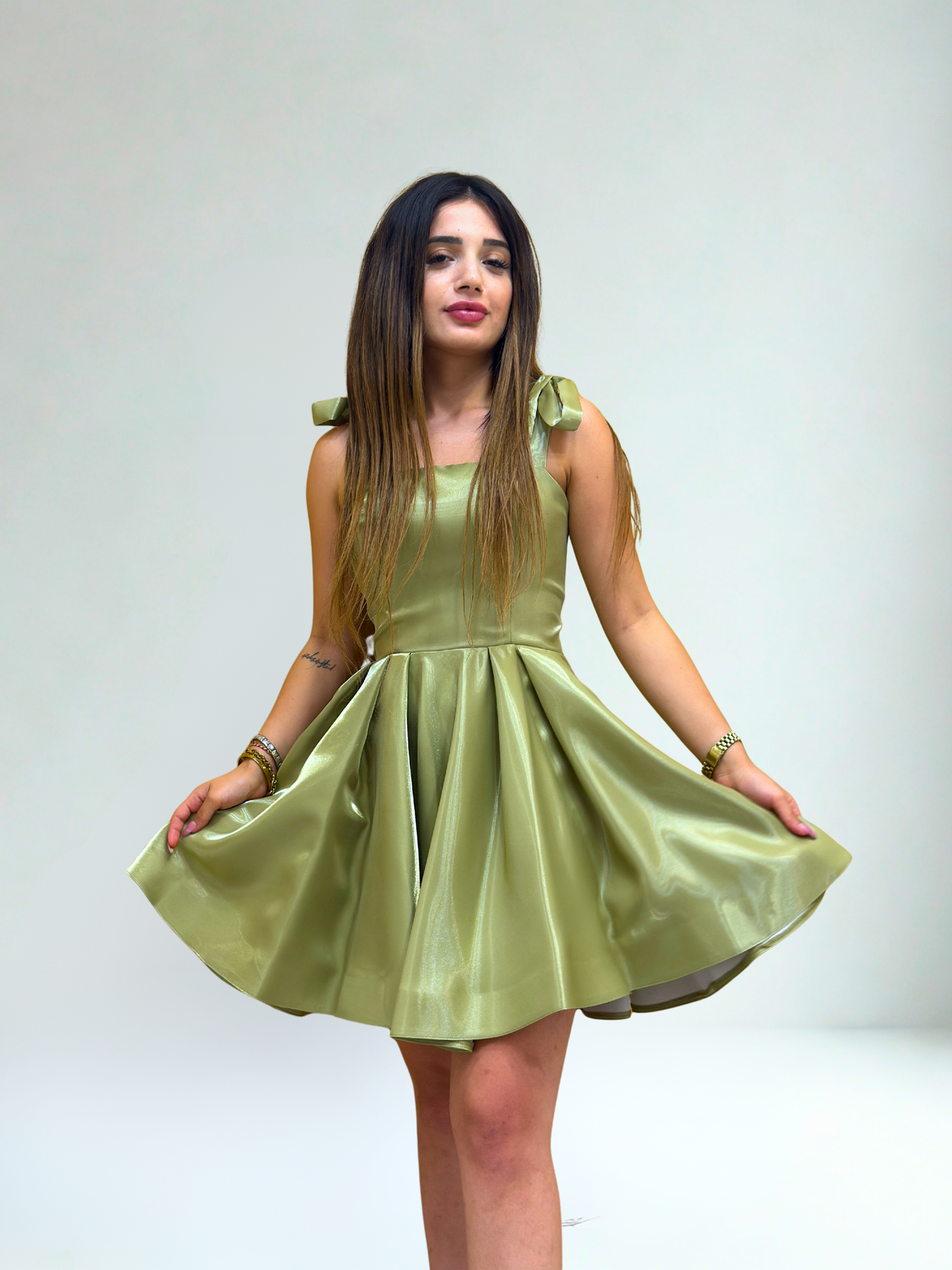 MAYA SATEN MİNİ ELBİSE