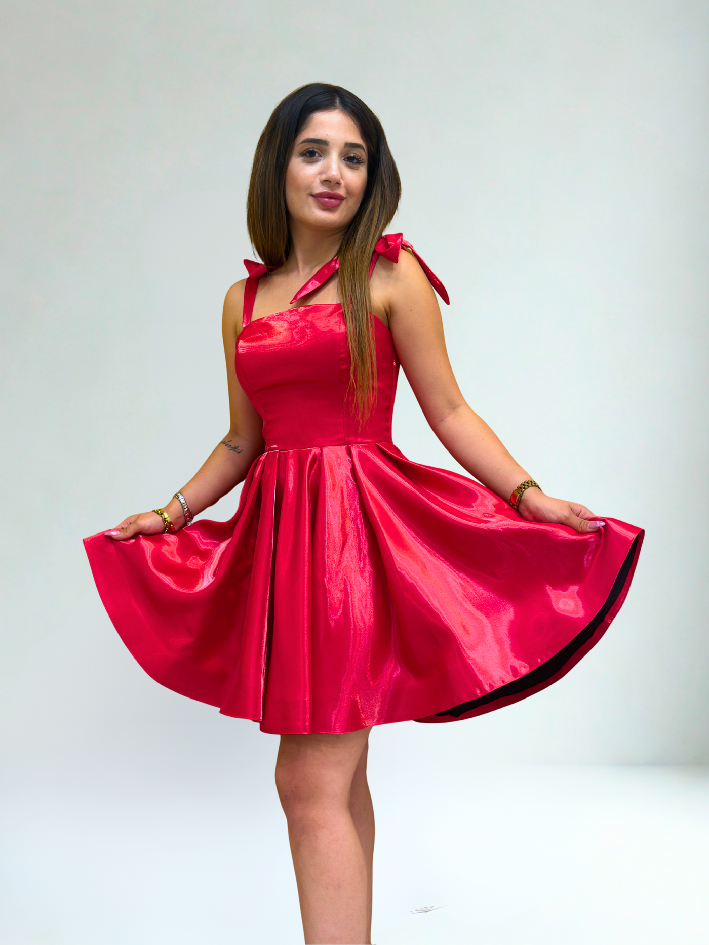 MAYA SATEN MİNİ ELBİSE